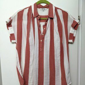 Madewell Central Popover Shirt in Dovedale Stripe